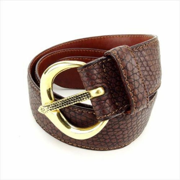 Giorgio Armani belt Brown Woman unisex Authentic Used T5978